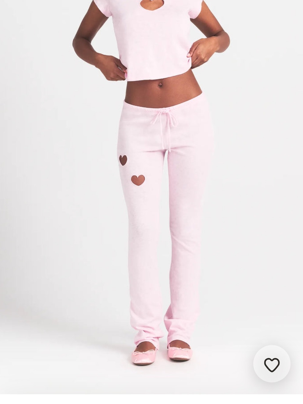SKIMS baby pink heart straight leg pants